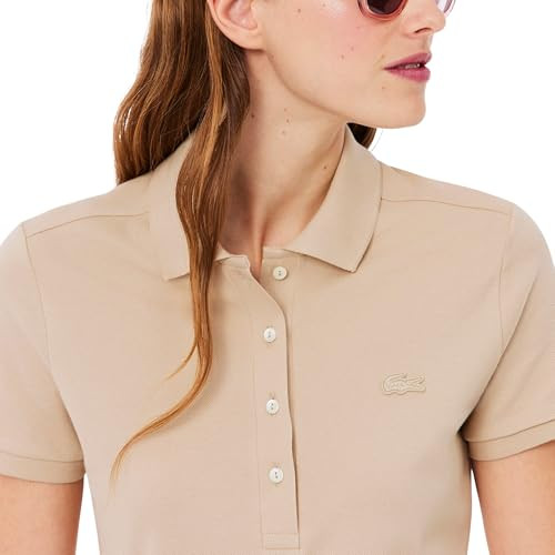 Lacoste Women’s Slim Fit Stretch Petit Piqu Polo Dress Size 44-12