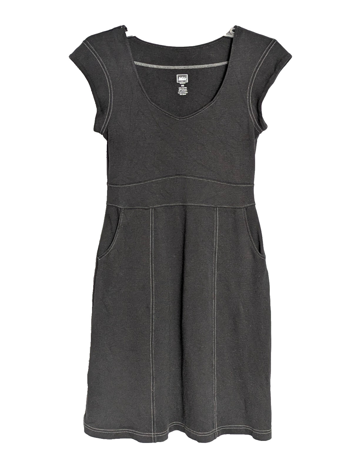 REI Womens Knit Dress Black XS Pullover Pockets Travel Comfort