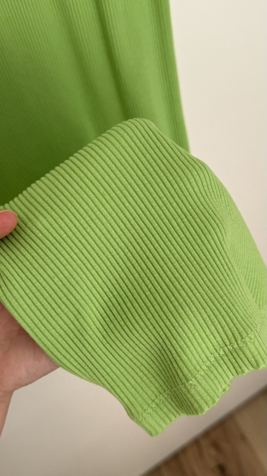 NA-KD Green Ribbed Maxi Dress High Neck Sleeveless Bodycon Floor Length S