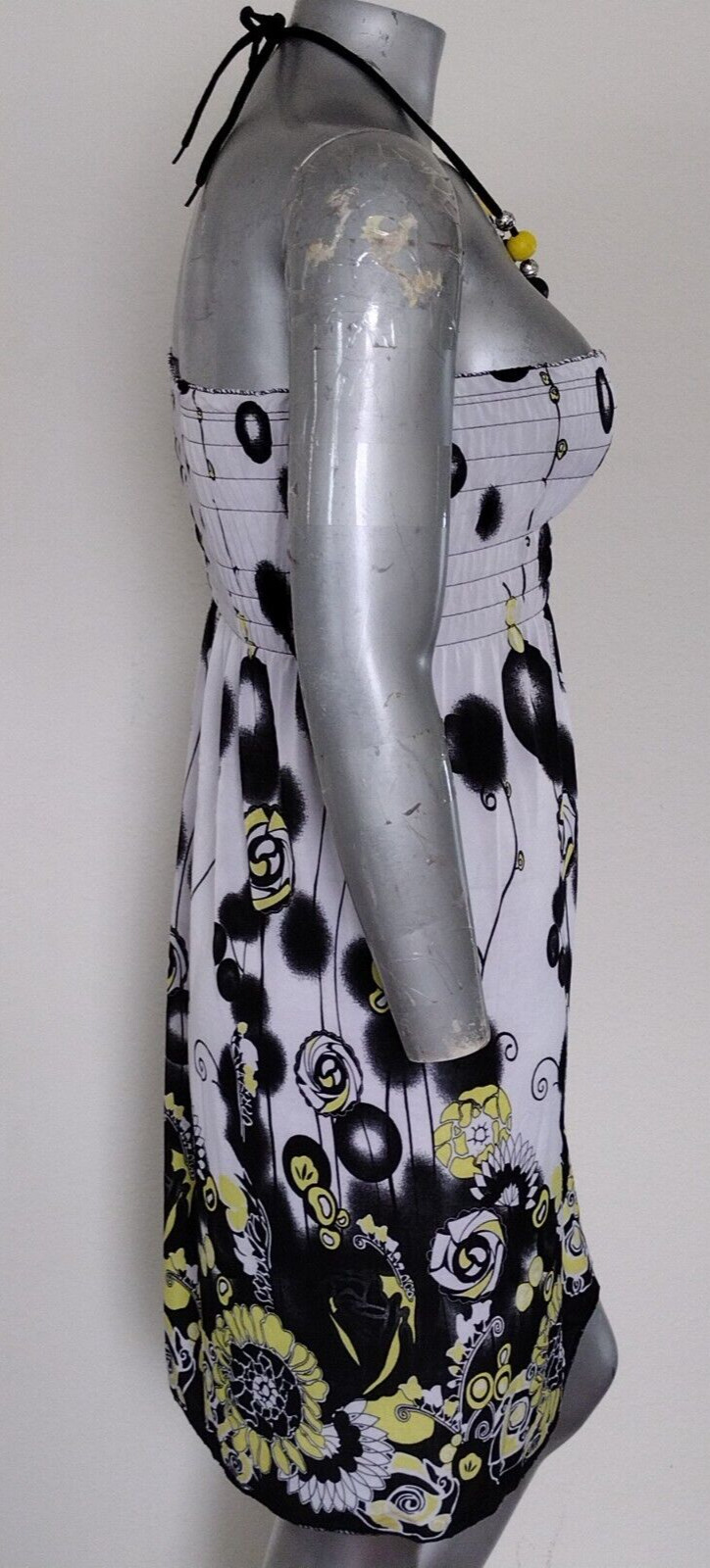 LADIES CONVERTIBLE STRAPS DRESS/SKIRT SIZE L Jr. GATHERED WAIST Floral