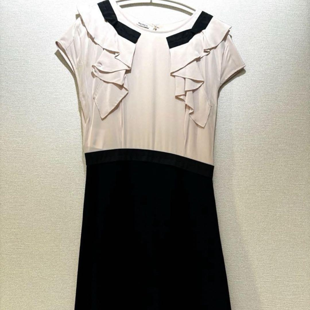 miumiu bicolor dress size 36 black pink length 33.4 inches