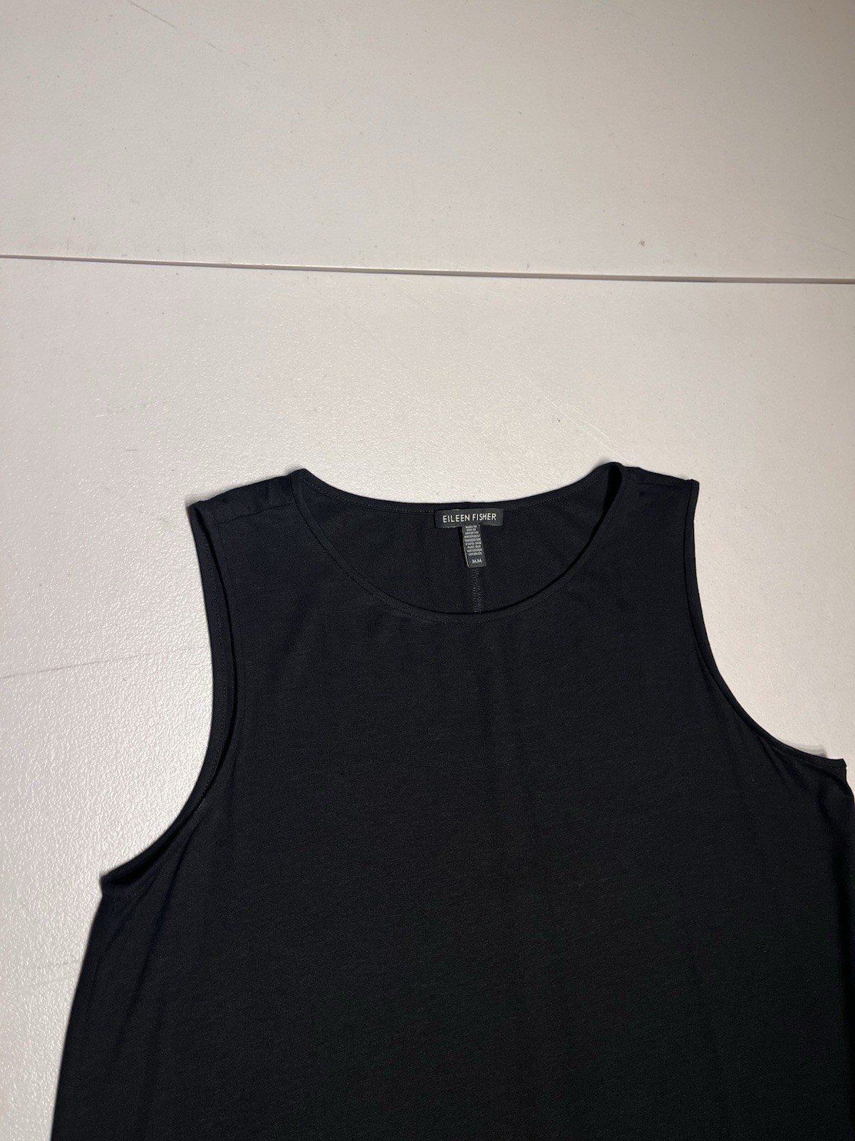 Eileen Fisher Dress Women’s Medium Black Tencel Lyocell Spandex Sleeveless Maxi