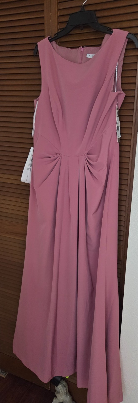 Kay Unger Women’s Mauve Solid Sleeveless Maxi Dress – Size 14