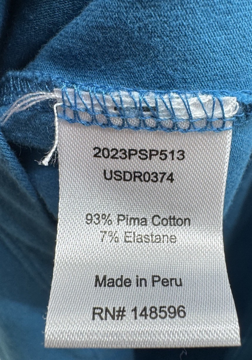 Universal Standard Iconic Geneva V-Neck Dress Pima Cotton Blue Coastal Momcore M