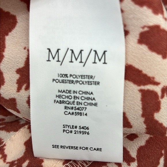 CABI Sienna Boho Style Dress Pink Red Leopard Print Ruffle Hem Sz M #5406 NWOT