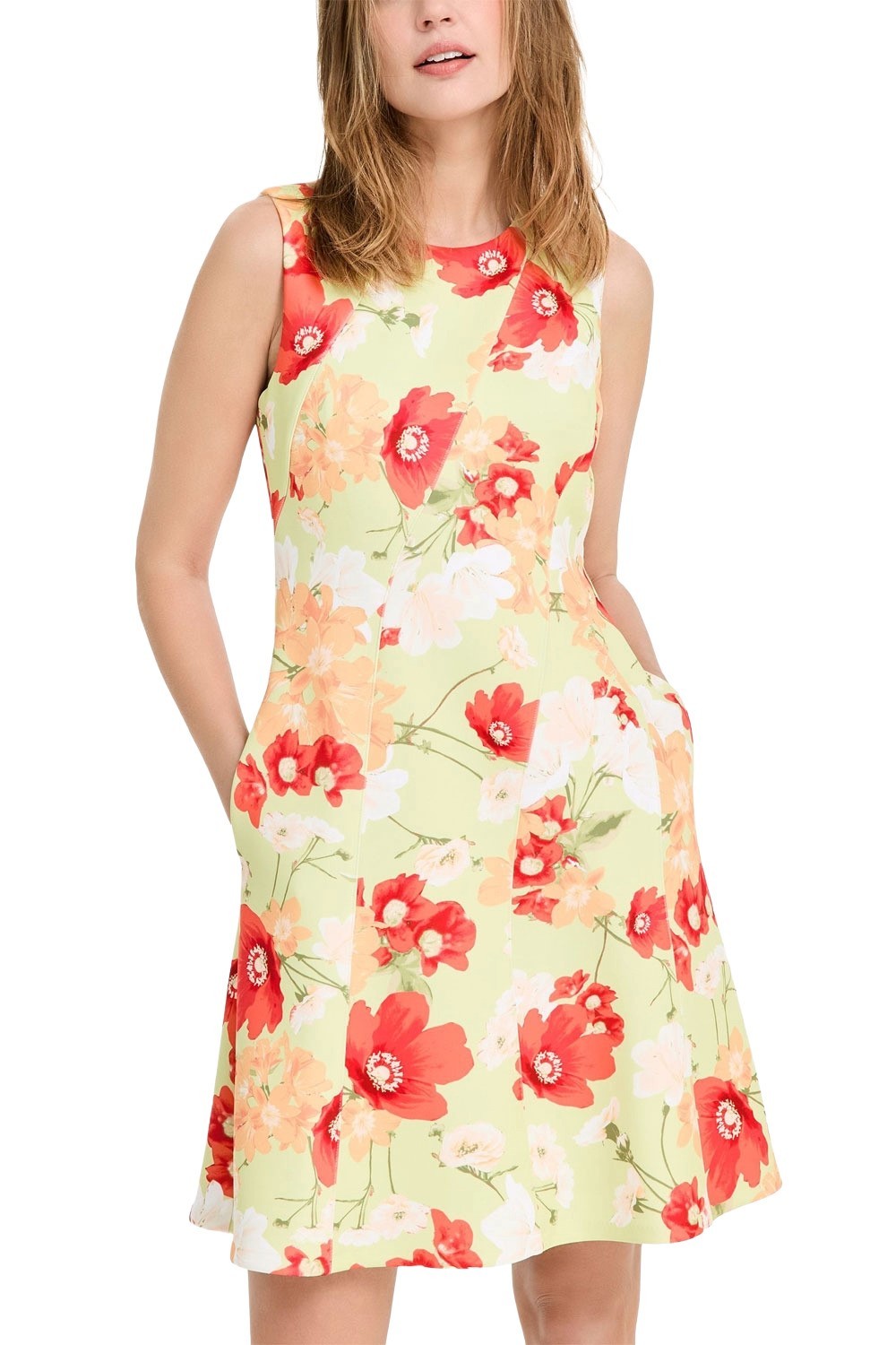 Vince Camuto Womens Printed Scuba Fit & Flare Dress 10 Green Multi – NWT