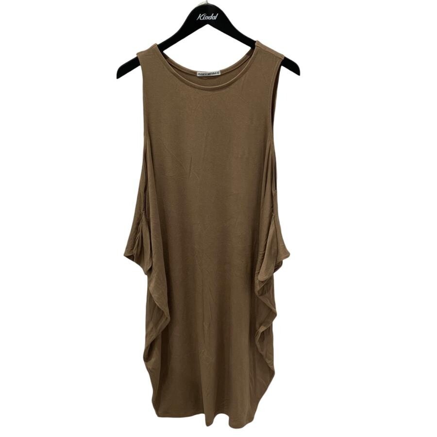 ISSEY MIYAKE Brown Asymmetric Sleeveless Tunic Dress Size 2 Auth