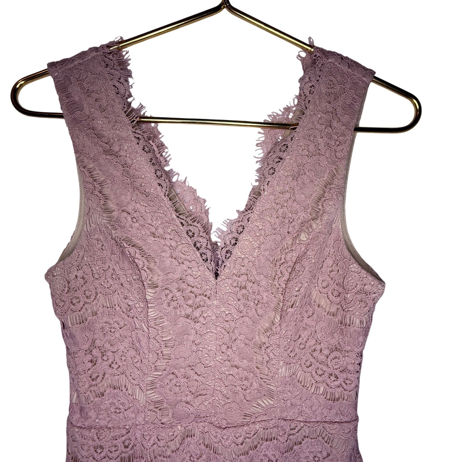 Cottagecore Trixxi Mauve Pink Lace Tulle Hem Sleeveless Cocktail Dress Size S