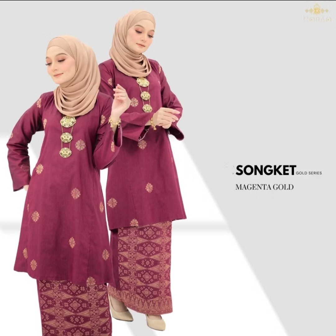Free Selendang Baju Kurung Modern Songket Tenun Formal Attire Long Sleeve S-XXL