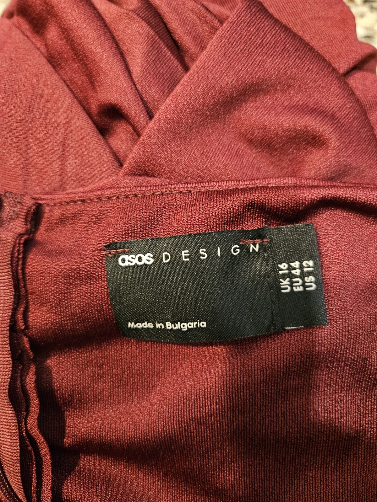 ASOS DESIGN Burgundy Solid Maxi Dress Long Women’s Regular US 12