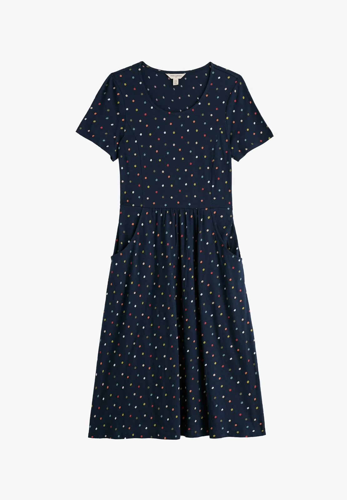 Seasalt Cornwall Cotton Polka Dot Midi Waisted Dress UK 14 Enor Little Sponge