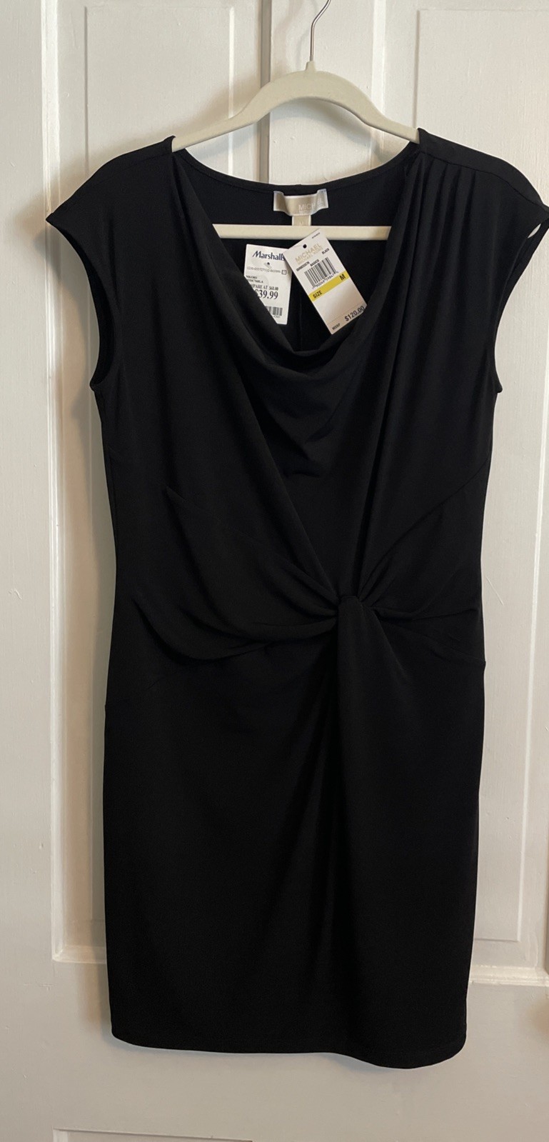 Michael Kors Women’s Black Dress Size Med Cap Sleeves Knee Length Stretch NWT