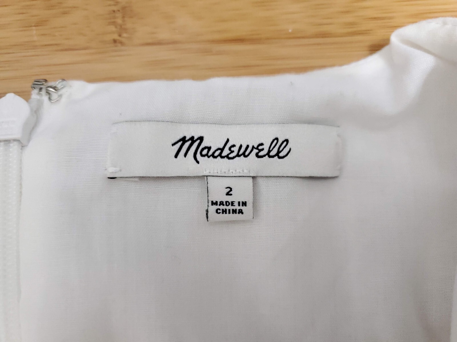 Madewell Womens Eyelet Lattice V-Neck Back Zip Hook Floral Dress White Size 2