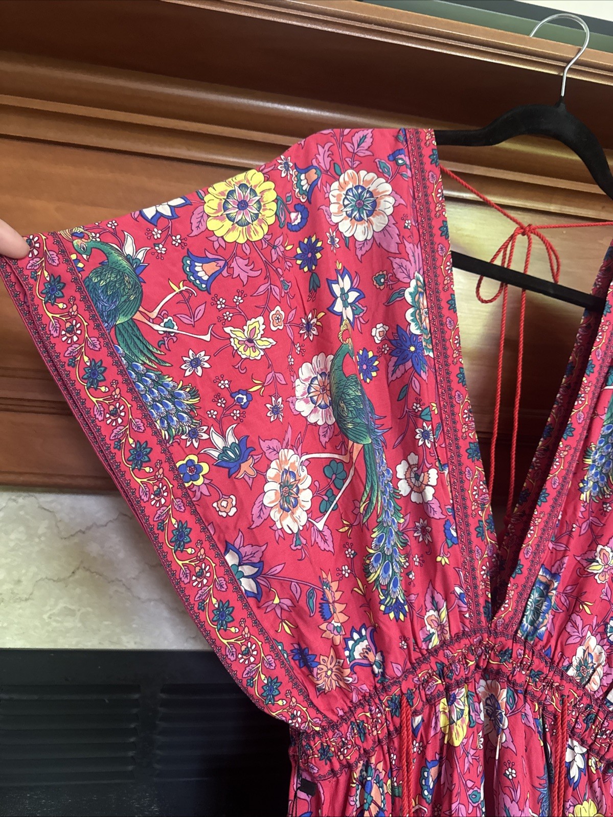 R. Vivimos Boho Red Floral Dress Sz. Medium