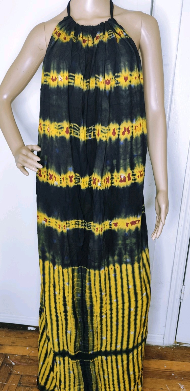 Women’s Backless Boubou , Summer Dress, Batik Cotton Dress (Fits: S-M)