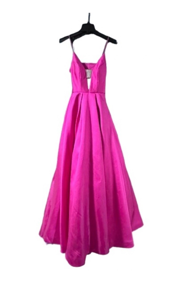 Pink by Alexia Designs Hot Pink Spaghetti Strap Ball Gown