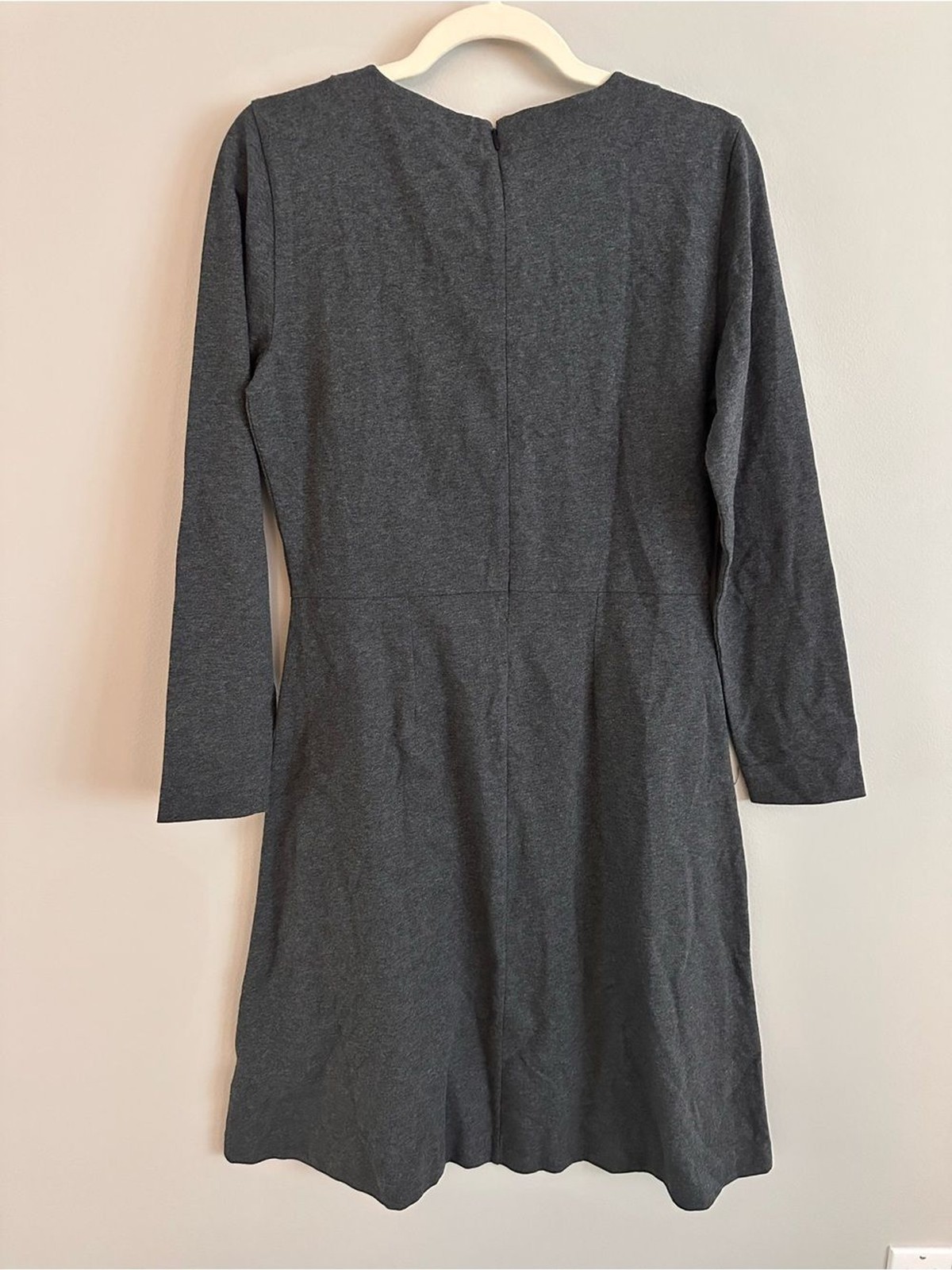 NWT J.Crew 365 100% Cotton Fit & Flare Gray Knit Dress Medium Tall