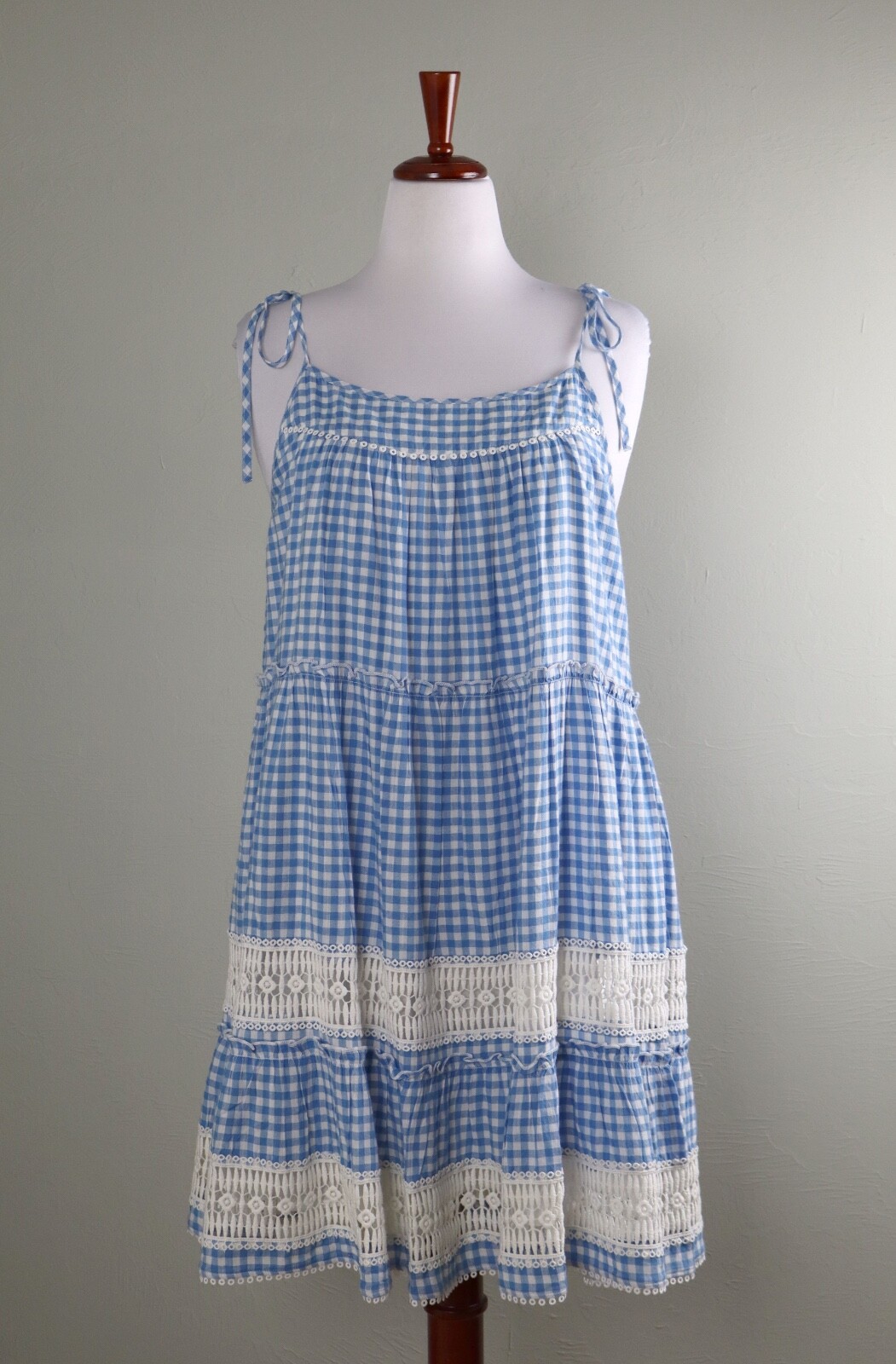 ROLLER RABBIT Roberta NWT $178 Tokano Gingham A-Line Mini Dress Size Large