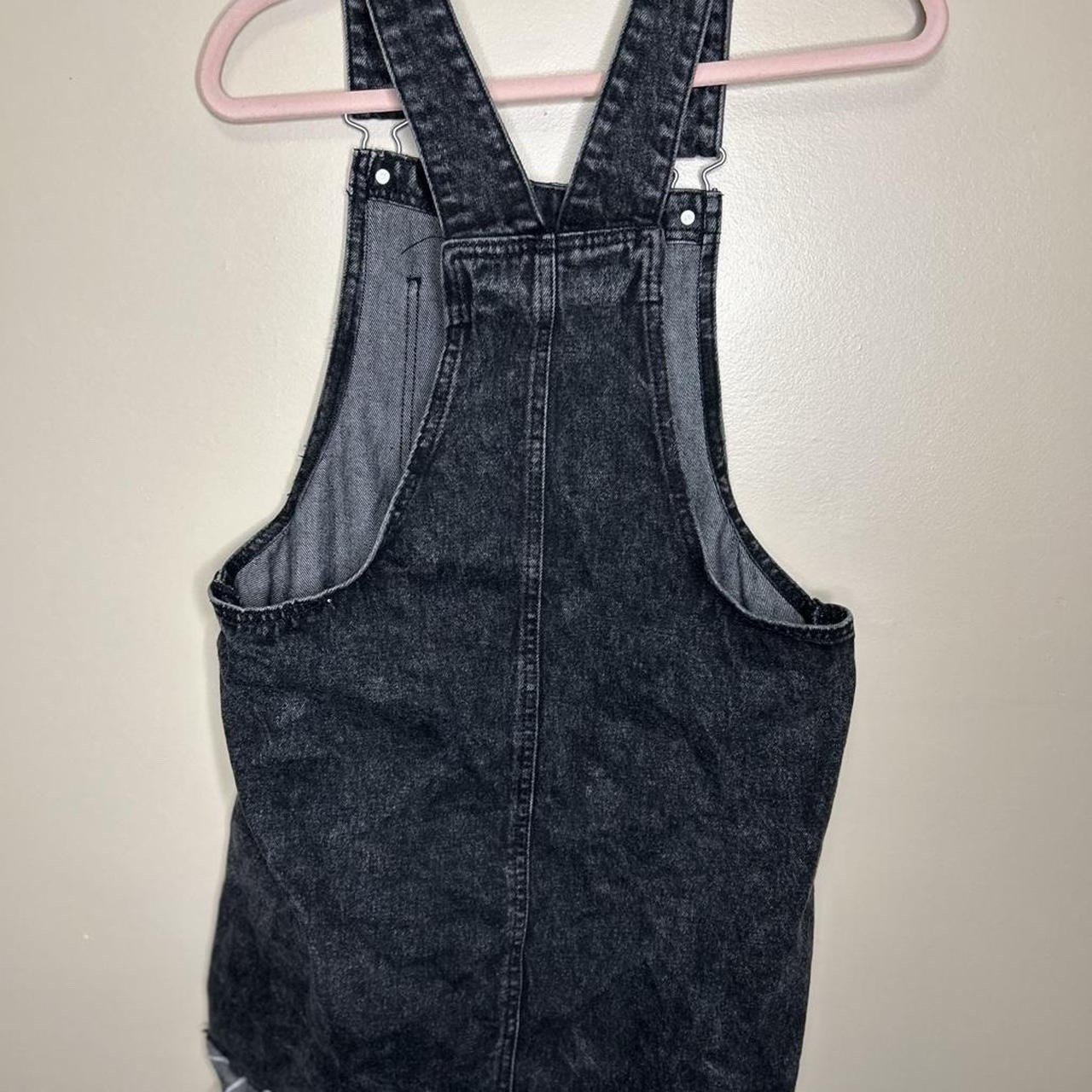 Wild Fable Black Denim Bib Dress Size M Grunge Punk 90s Retro Emo Y2K Distressed