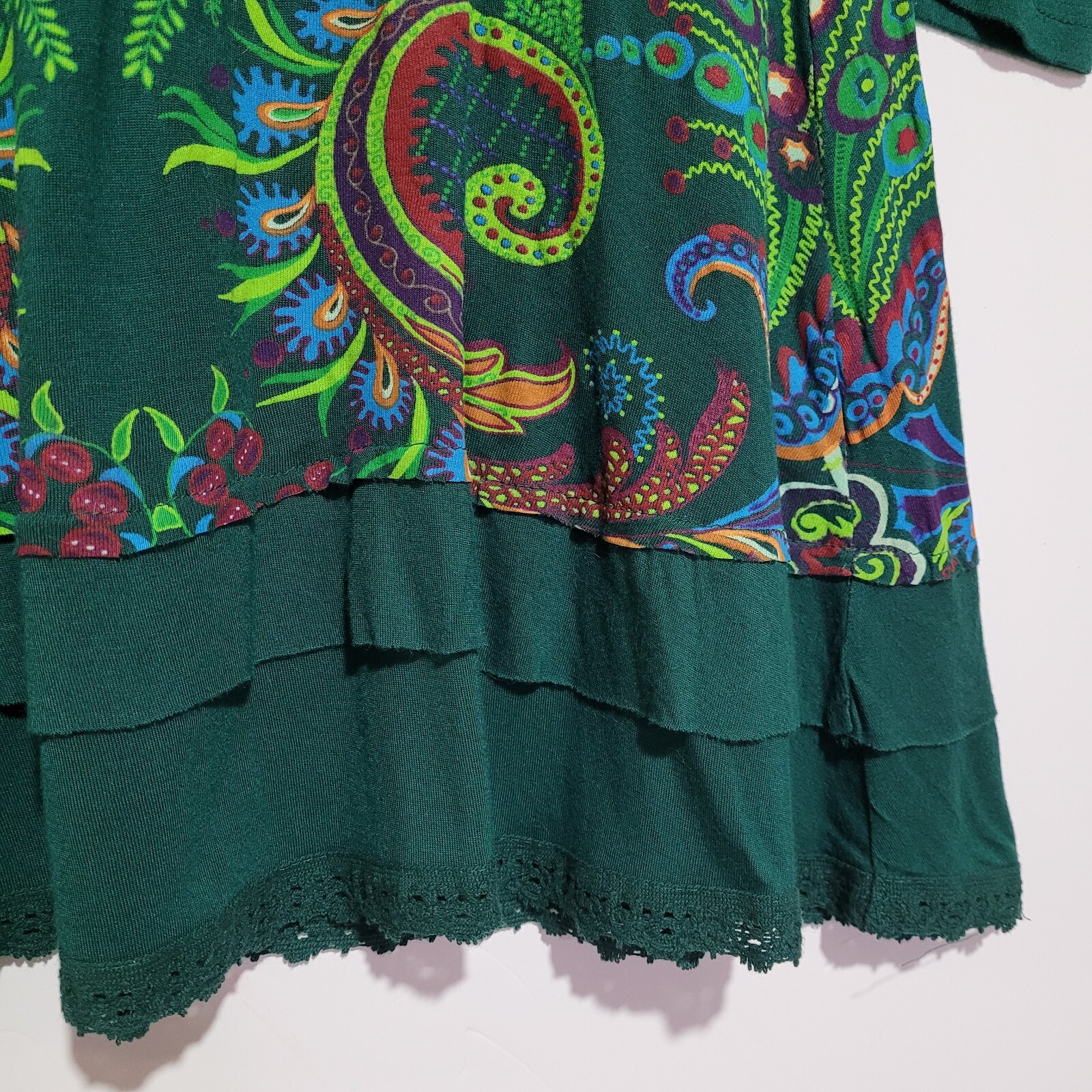 Desigual Vest Stella Green Printed Long Sleeve A-Line Dress Unique Women’s US XS