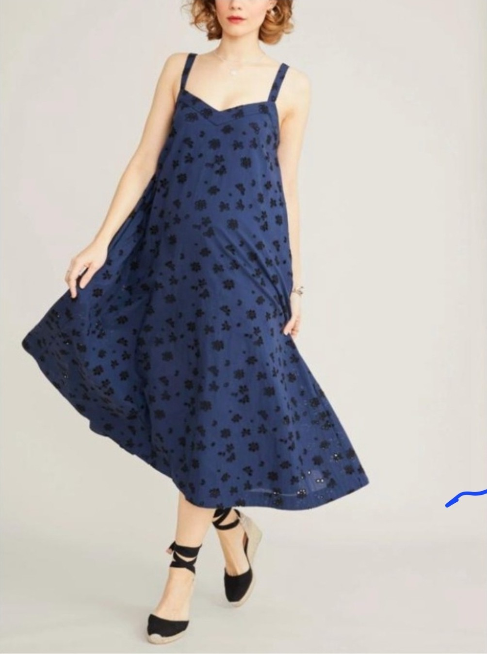 Hatch NWT MATERNITY Cotton Navy THE ASTRID Shift Dress, Size 3, Large (12)