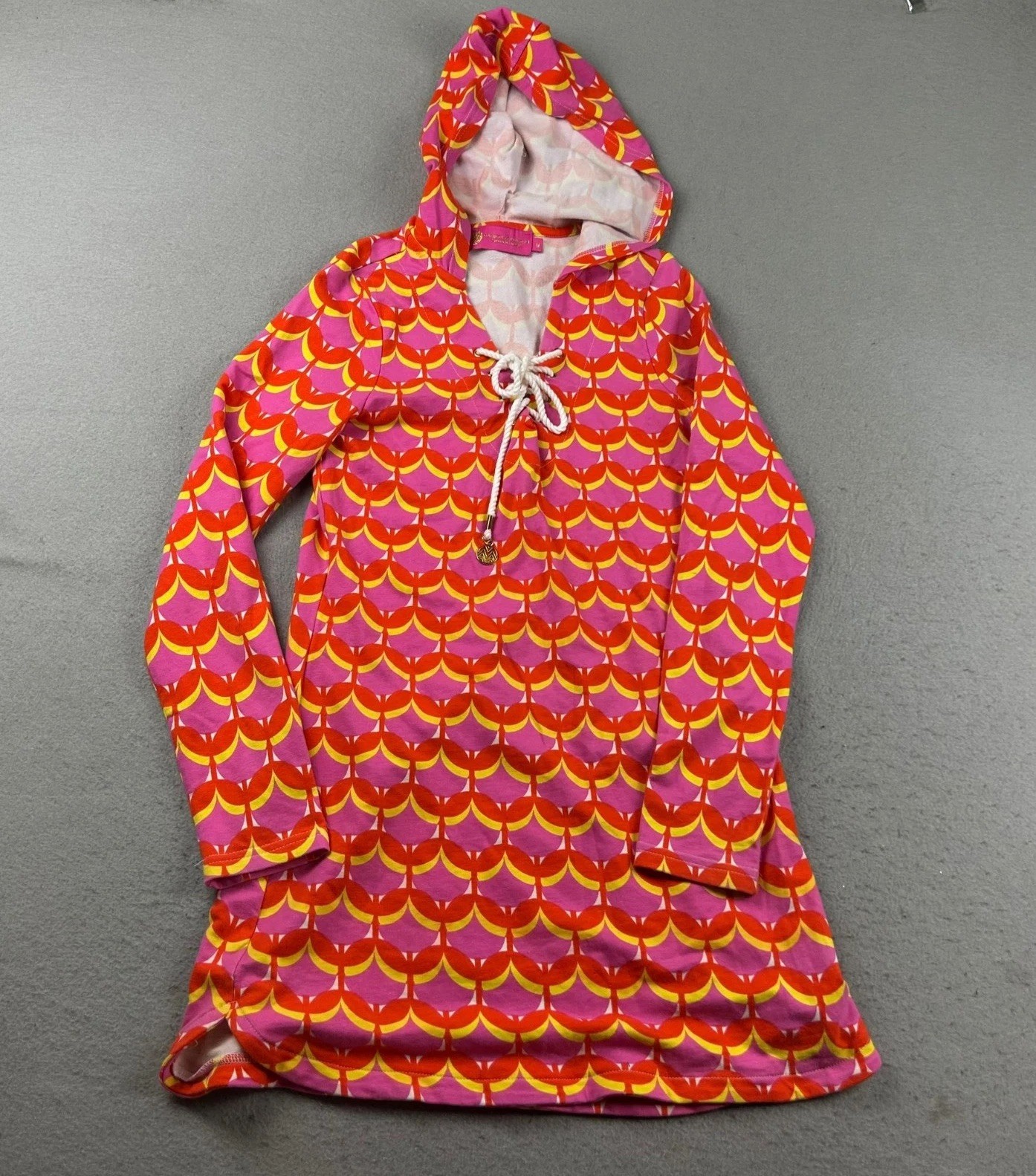 Macbeth Collection Dress Womens Medium Pink Long Sleeves Hooded Lightweight