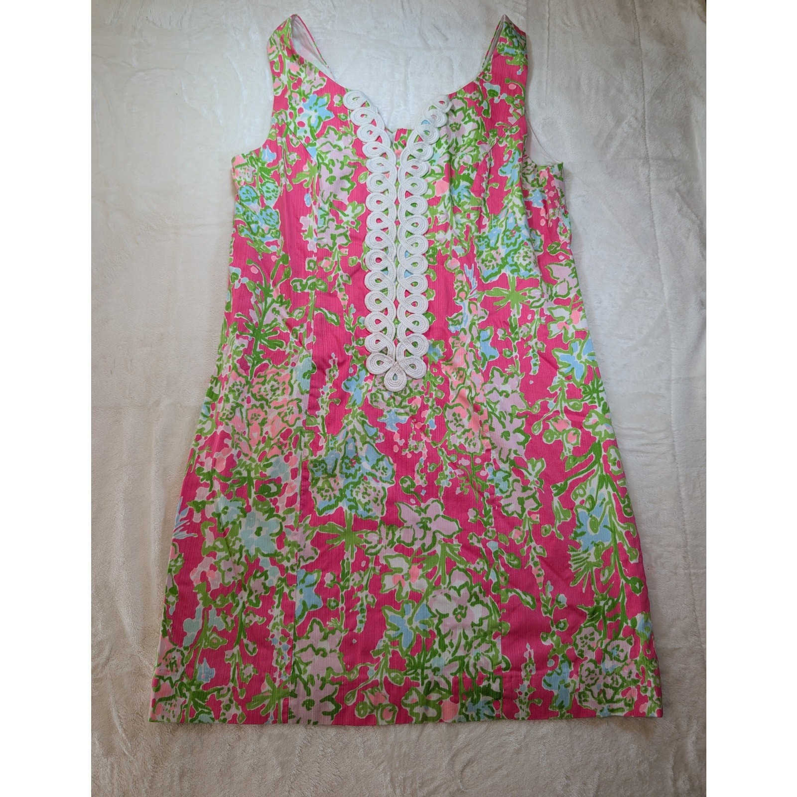 Lilly Pulitzer Pink Tropical Floral Shift Dress Resort Style