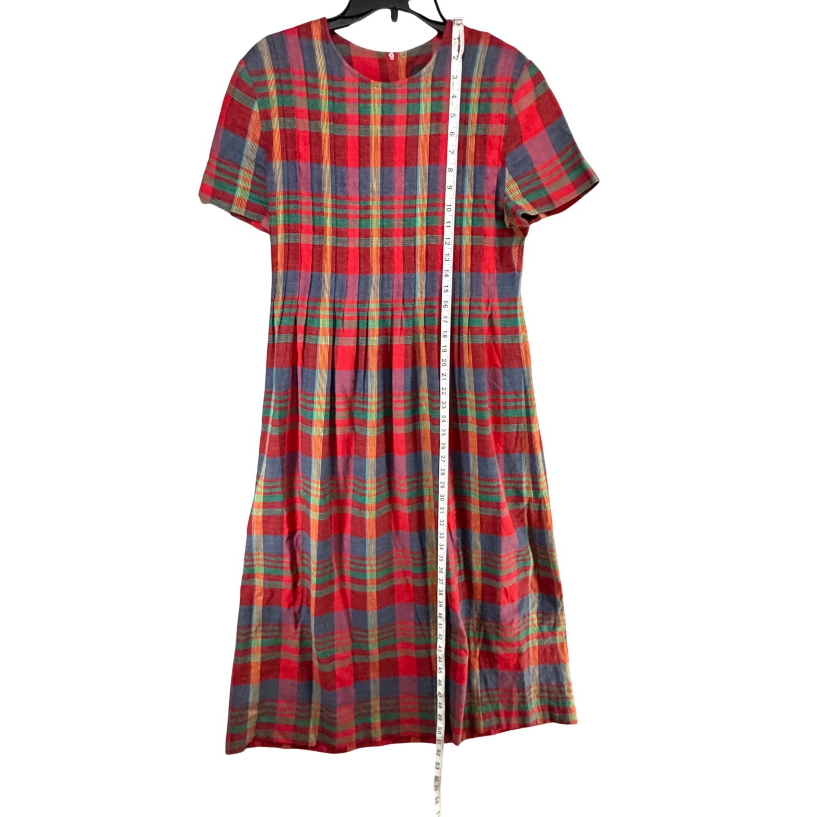 Vintage Red Plaid Tartan Maxi Dress Sz 10 Cottagecore Academia Positive Attitude