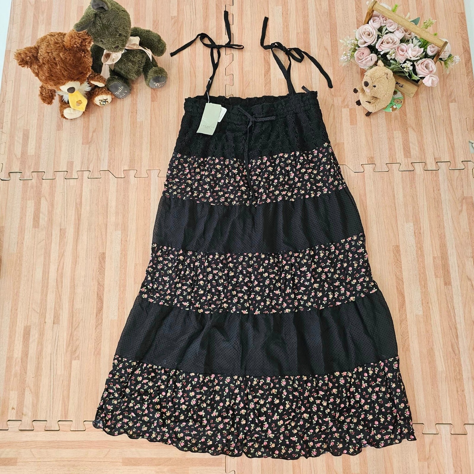 The Oria Women Floral Maxi Dress Hime Gyaru Chest 28-36 inches
