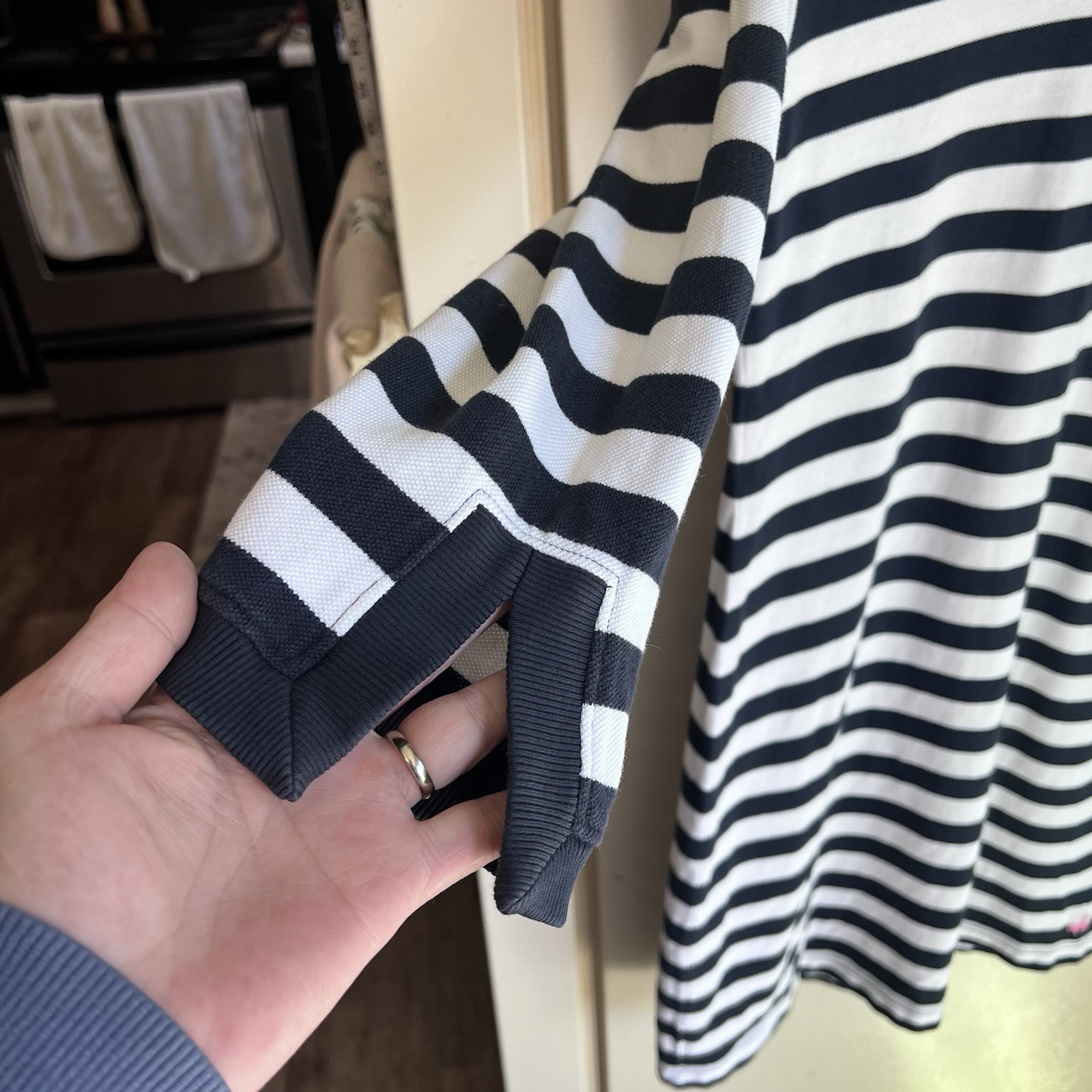 Brooks Brothers Nautical Navy Striped Shift Dress Women Size M- Coastal Preppy