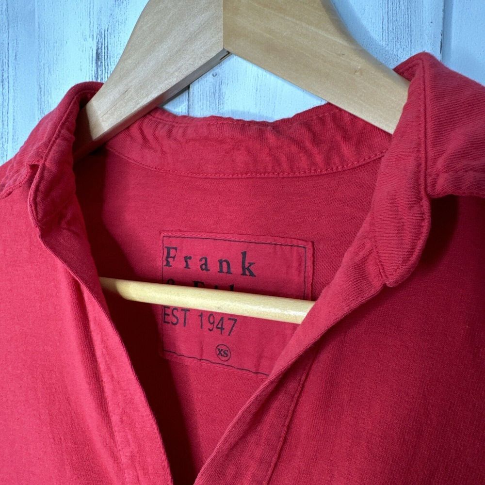 FRANK & EILEEN LAUREN HERITAGE JERSEY SHORT SLEEVE KNIT POLO SHIRT DRESS RED XS