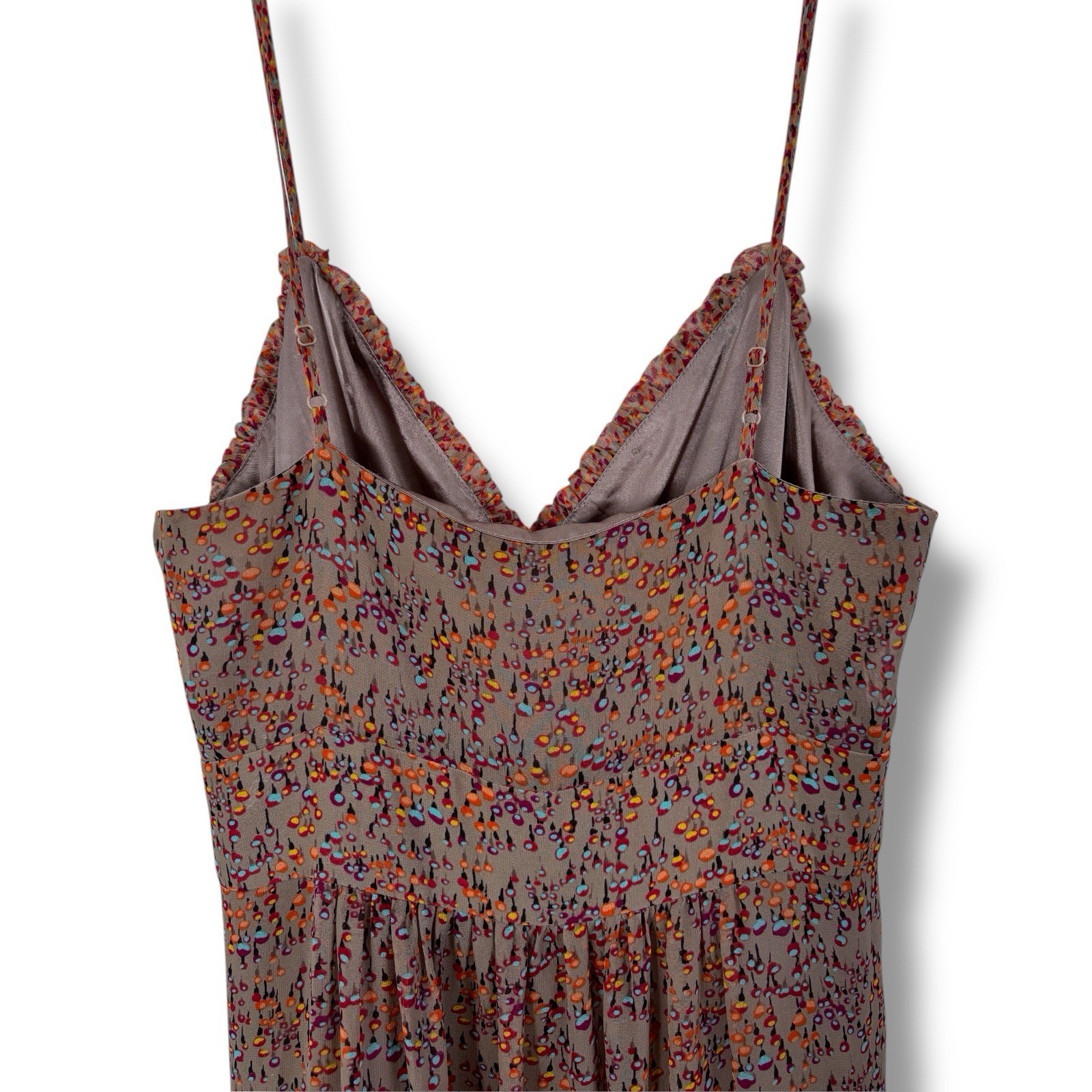 Vtg Kensie Maxi Slip Dress Womens M Boho Y2K Western Cottage Ruffle Lined Flowy