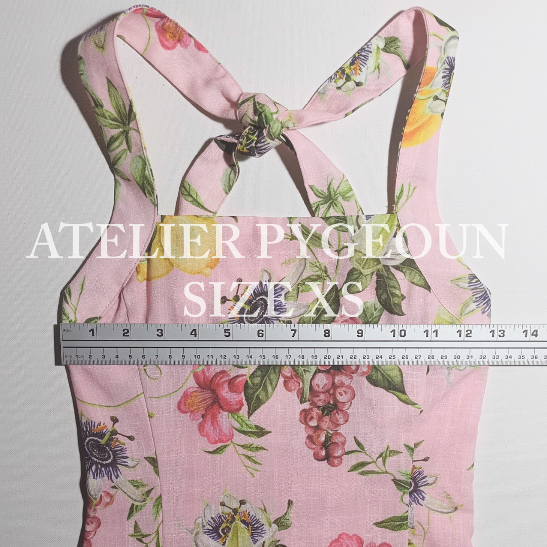 NWT H&M Halterneck Mini Dress Light Pink/Floral/Fruits 1334454001 XS, S, M, L