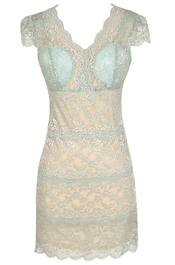 Ark & Co. Women’s Scalloped Hemline Sage Lace Bodycon Dresses Size S, M, L