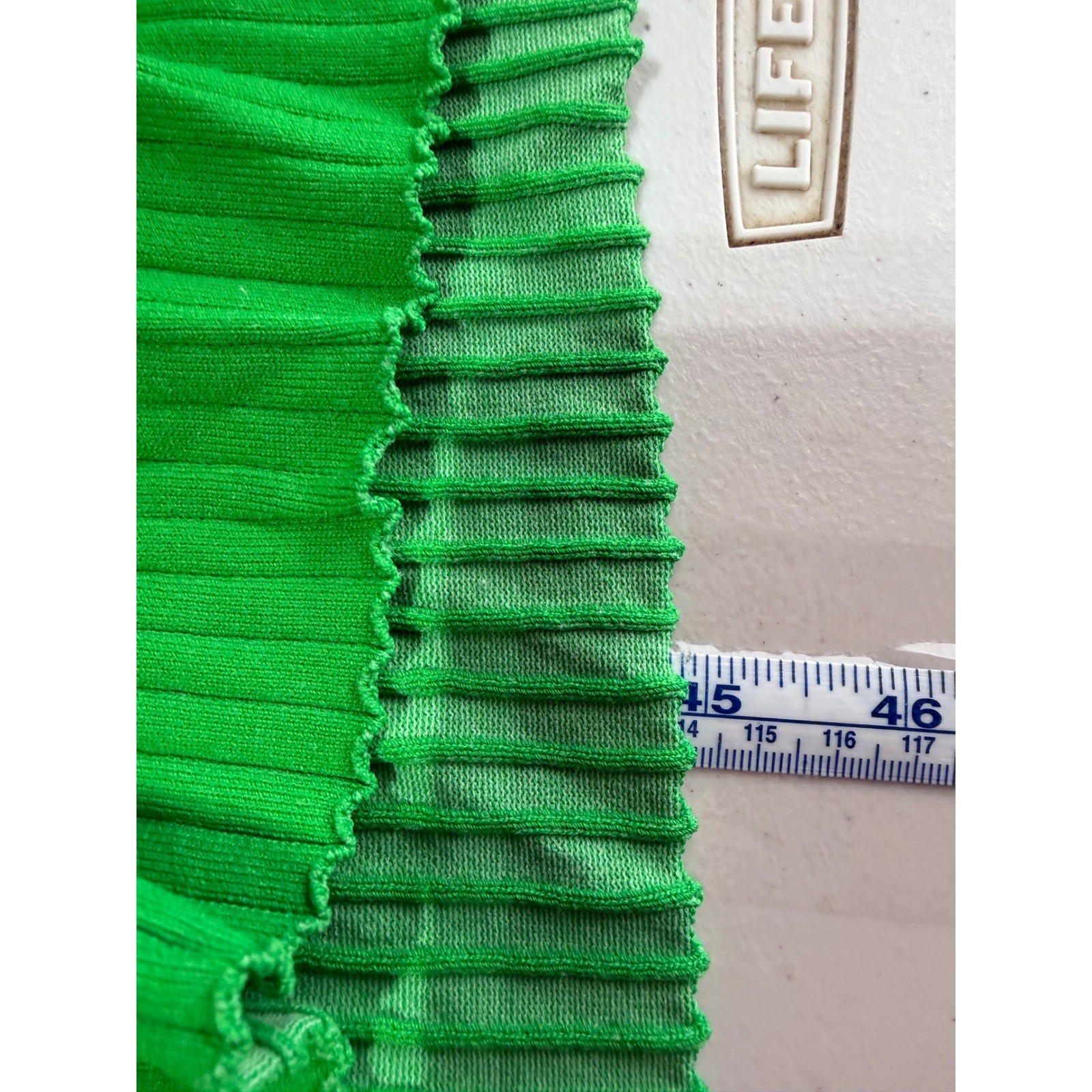 JUST FEMALE Fresh Dress Womens L Kelly Green Ribbed Knit Midi Scandi Bright