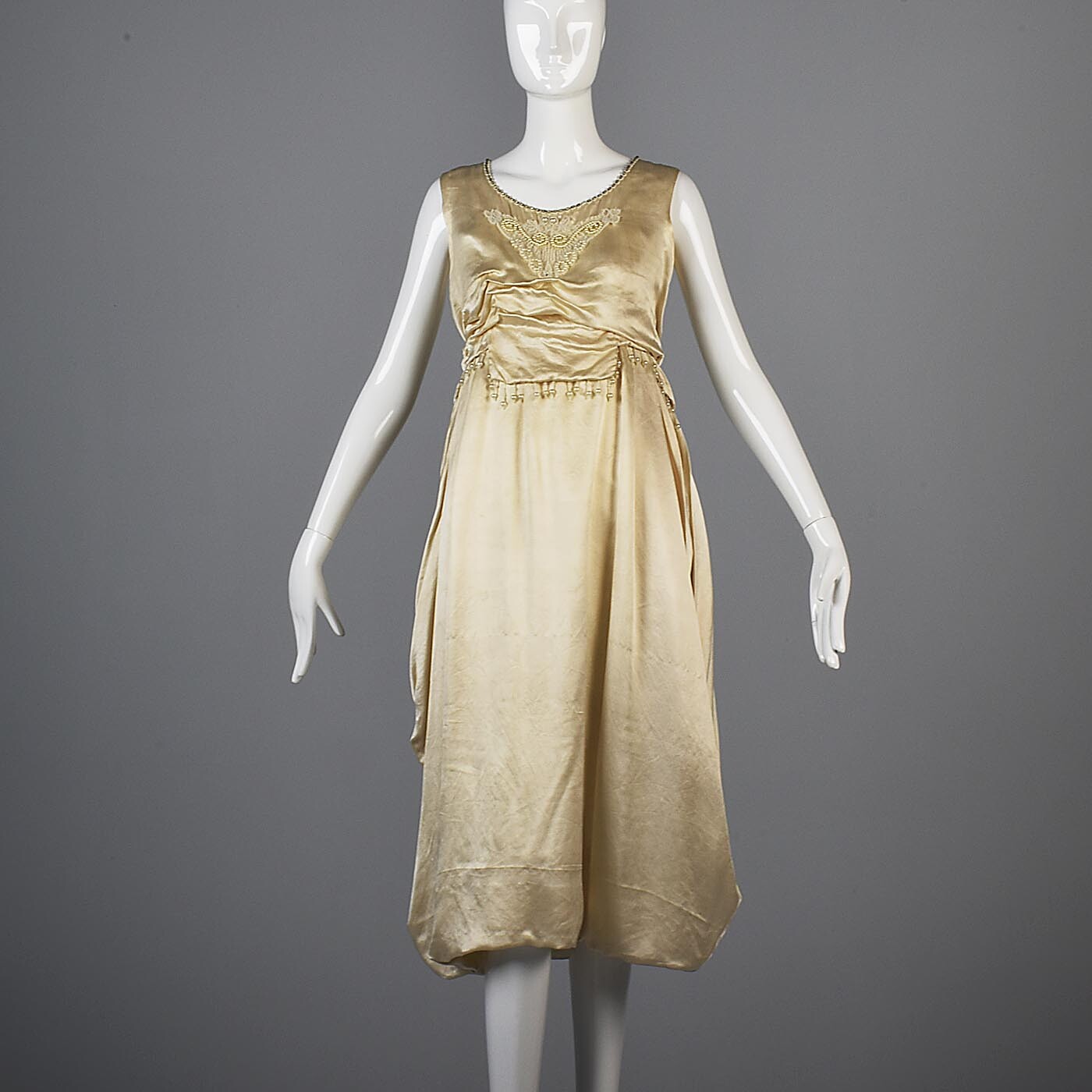 1920s Ivory Silk Wedding Dress Bridal Gown Antique Bride Vintage 20s Art Deco