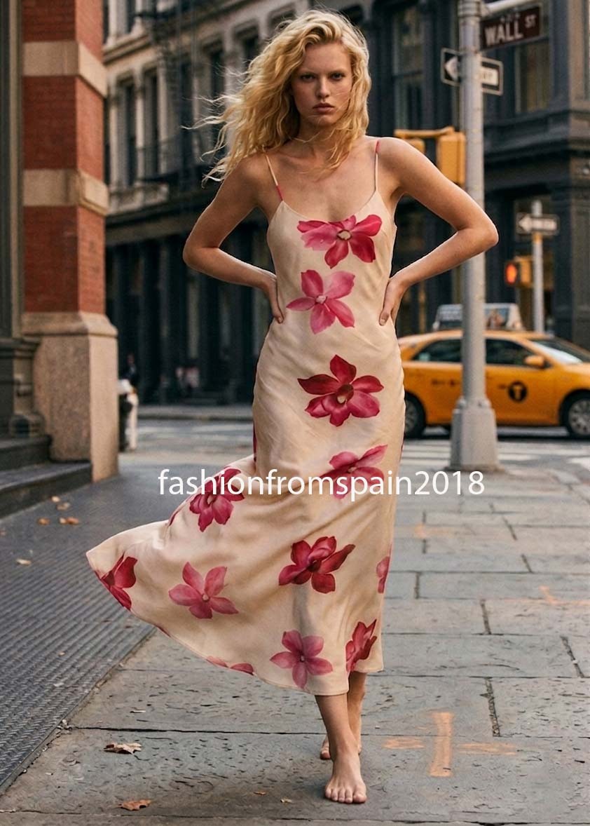 ZARA NEW WOMAN STRAPPY FLORAL DRAPED FLORAL MIDI DRESS XS-XXL 2720/100/050