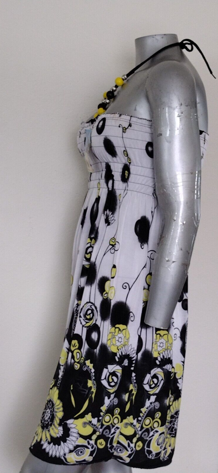 LADIES CONVERTIBLE STRAPS DRESS/SKIRT SIZE L Jr. GATHERED WAIST Floral