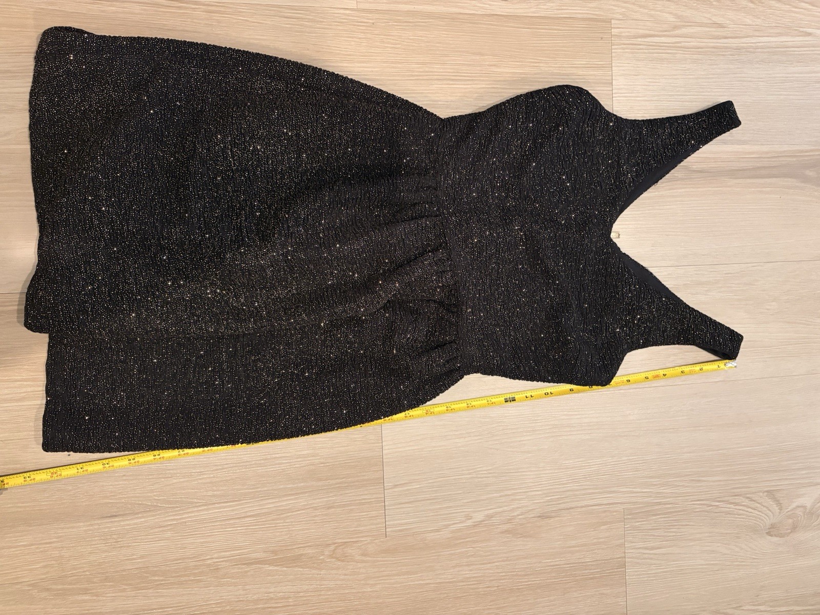 black glitter bodycon dress – size small