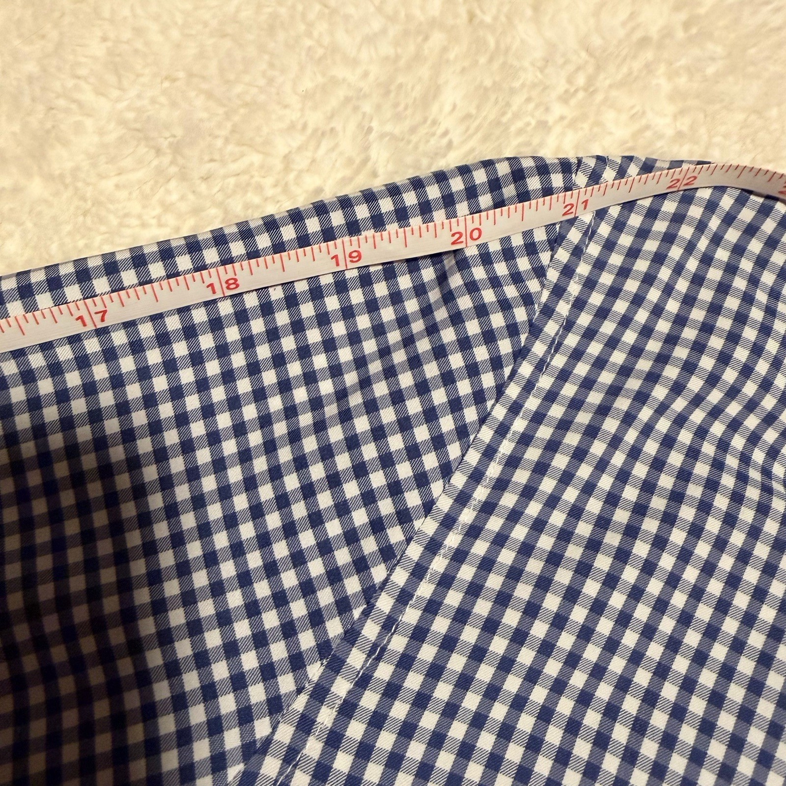 Vineyard Vines Performance Gingham Shirt Dress Navy Blue White Size 12