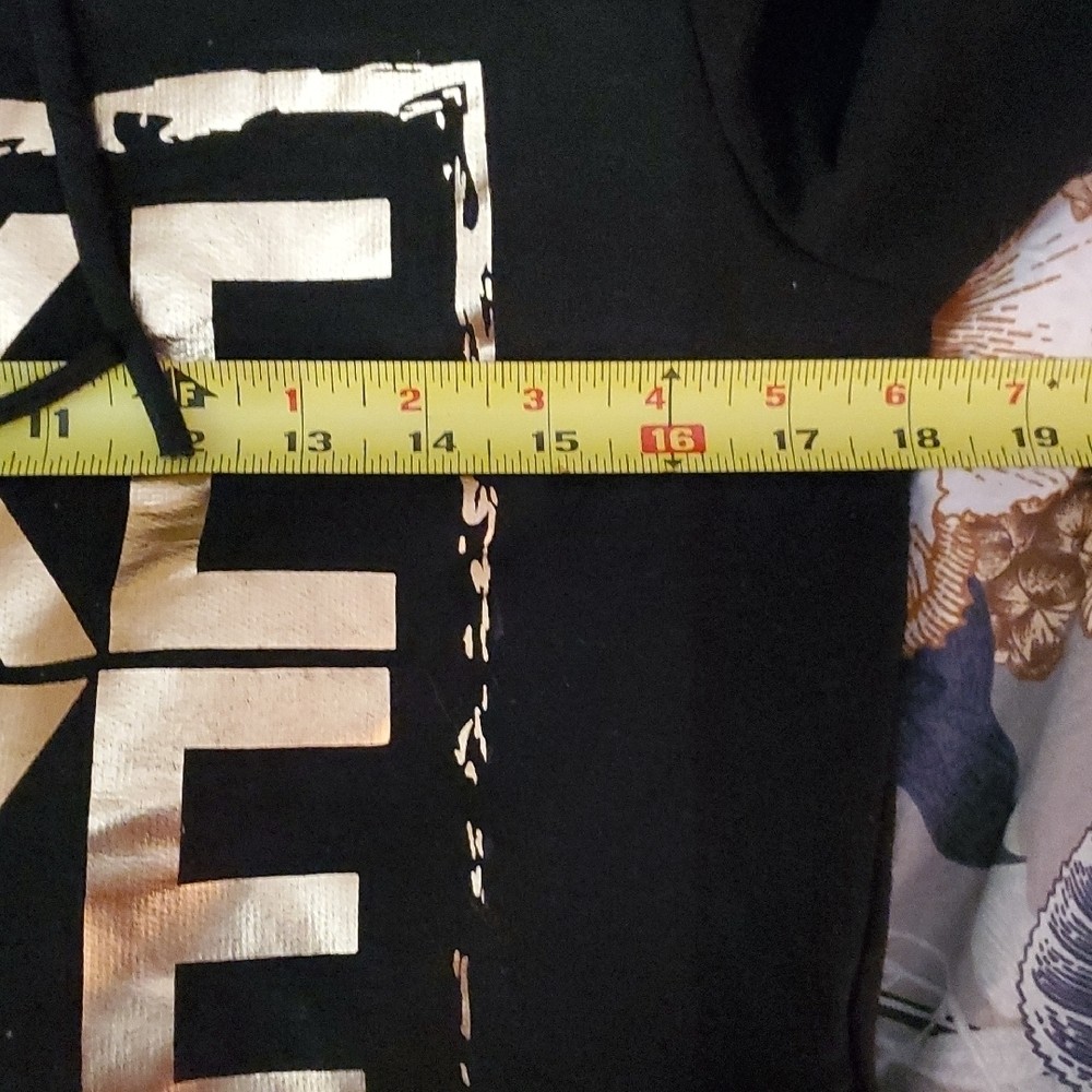 Black and Gold Graphic Hoodie Dress