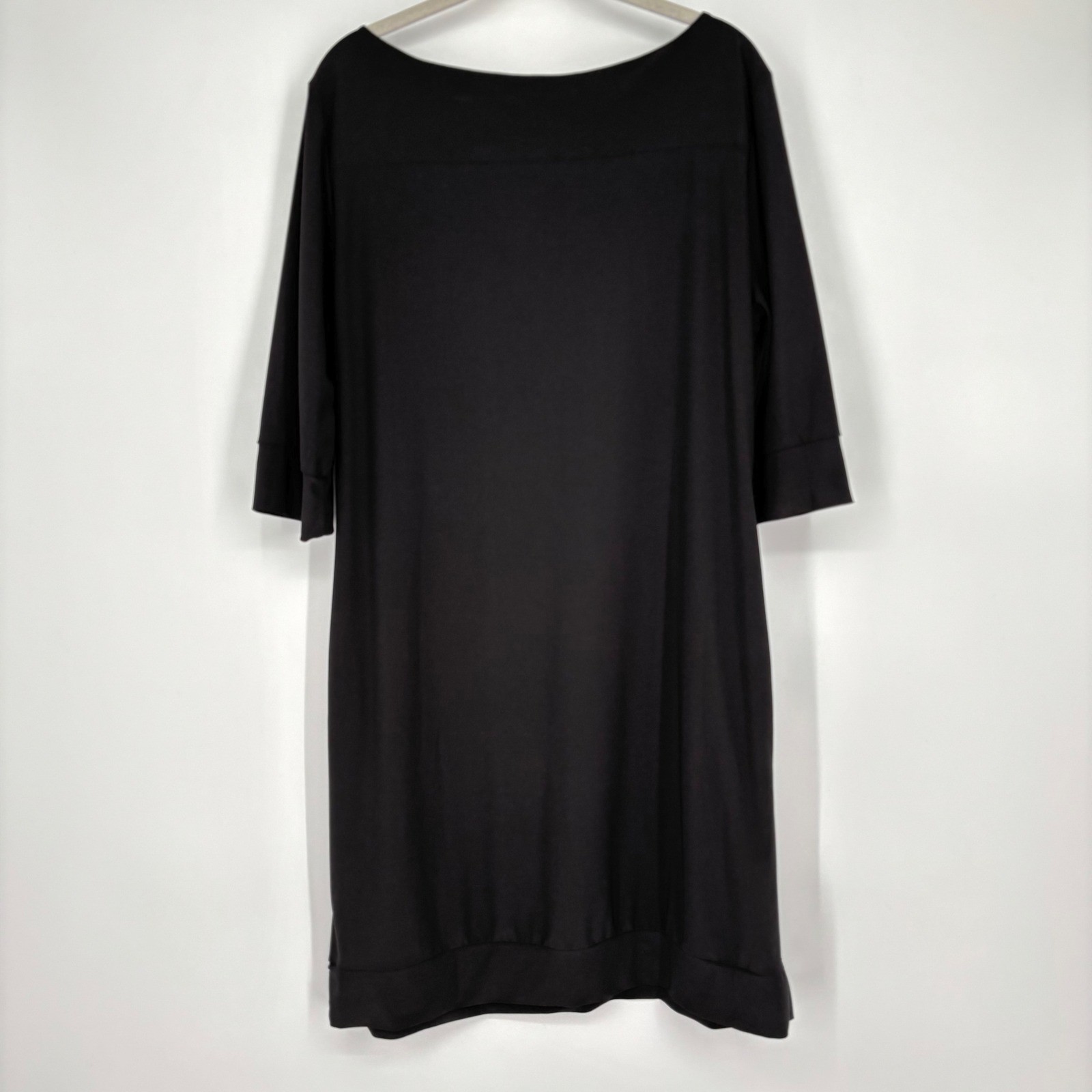 Audrey Whitmore Sutton Dress Sz XL Boat Neck 3/4 Sleeve Minimalist LBD Timeless
