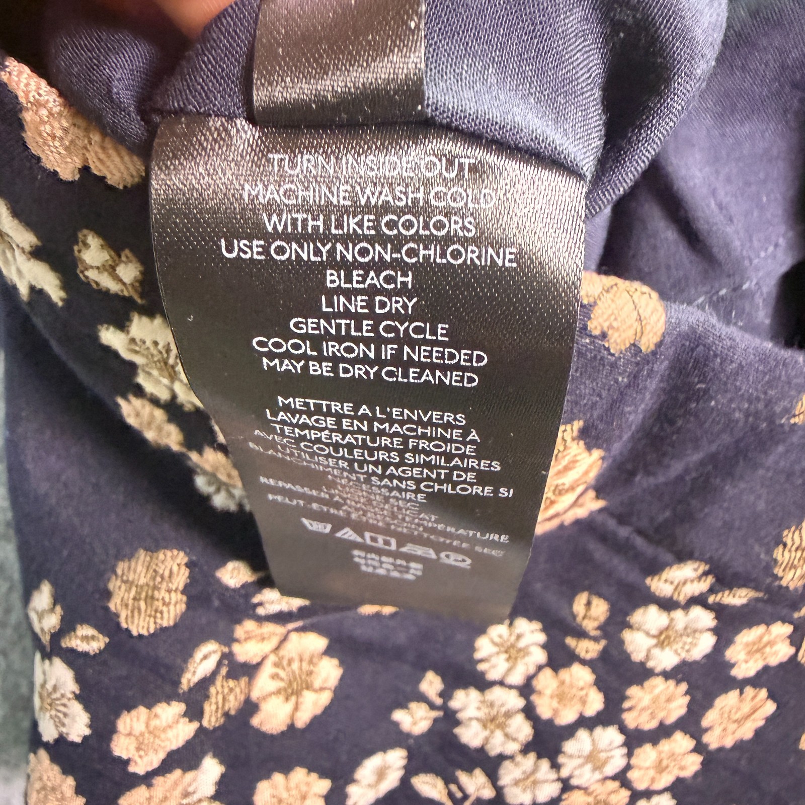 Maeve by Anthropologie Jacquard Navy Floral Mini Dress Women’s US Size 2