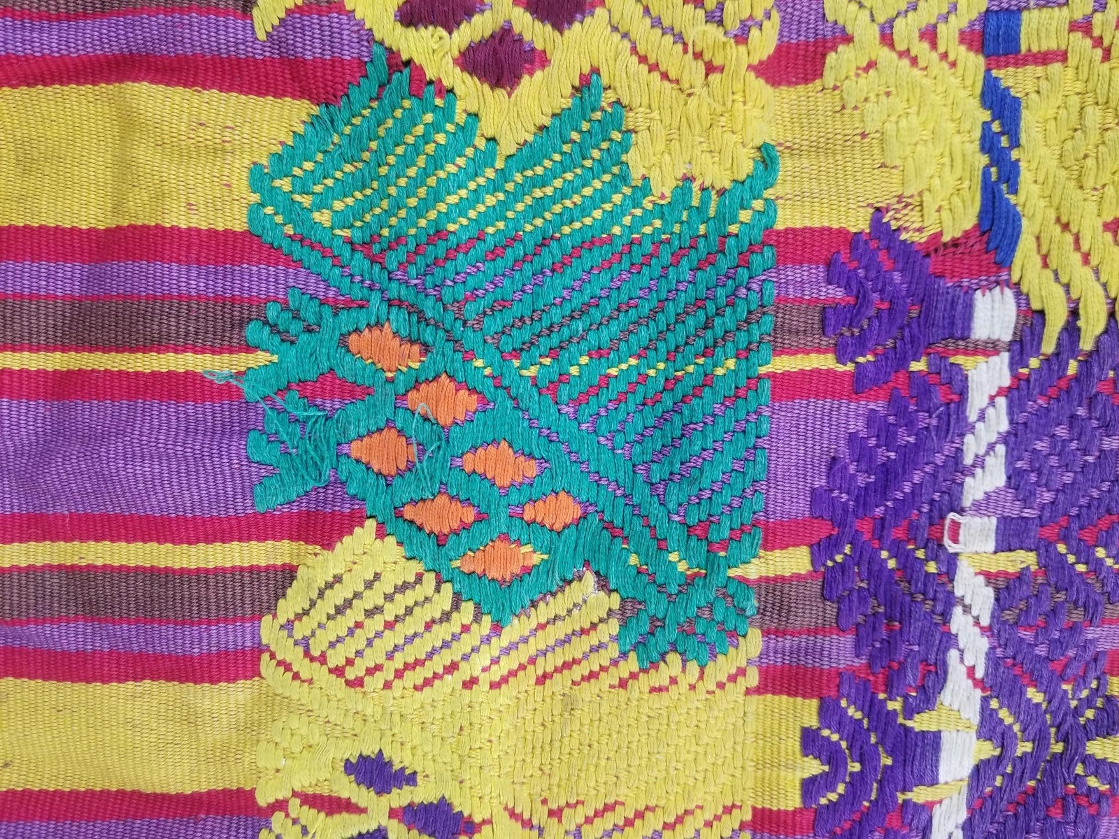 Vintage Traditional Woven Guatemalan Embroidered Huipil 100x68cms