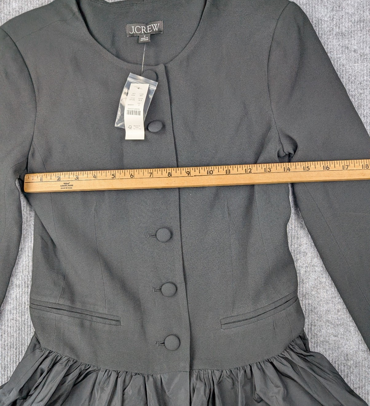 J Crew Lady Jacket Mixy Dress Womens 2 Black Mini Quiet Luxury Old Money Minimal