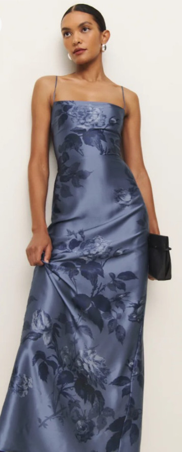 Reformation Frankie Trieste Border Silk Slip Dress – size 4 – retail $298
