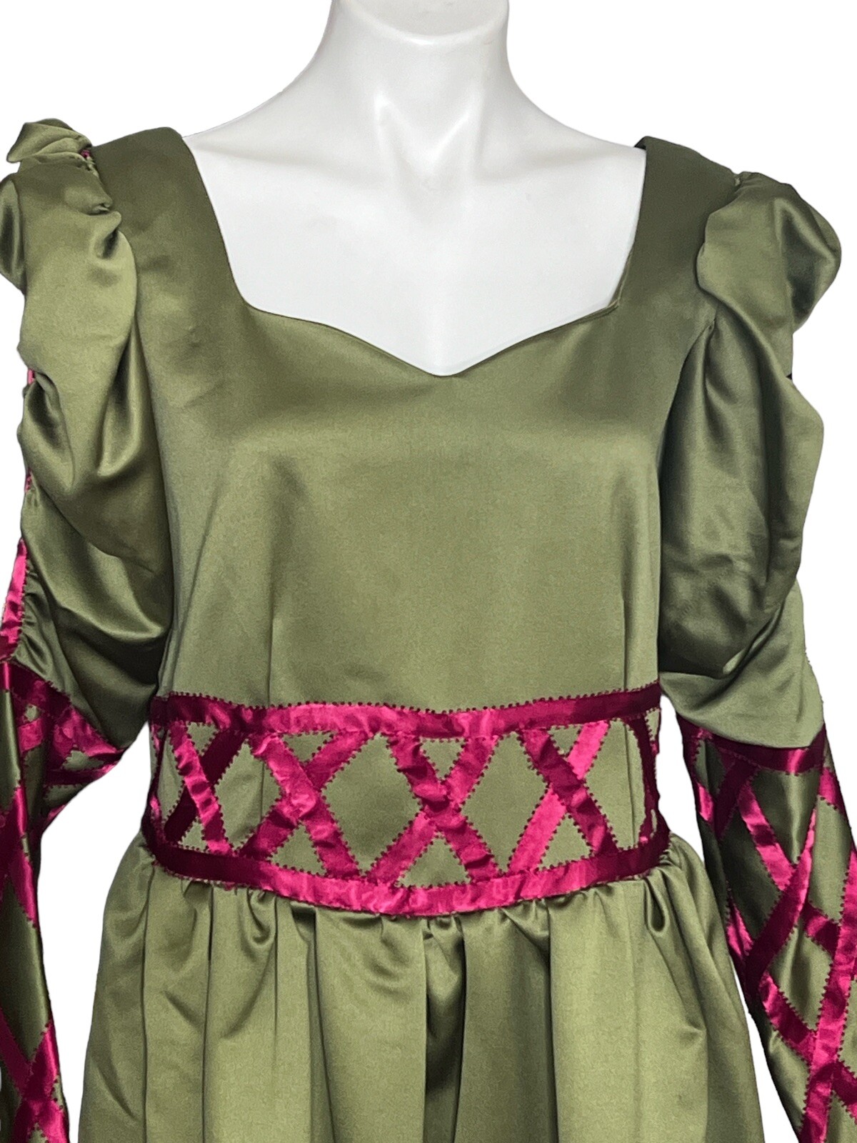 Renaissance Dress Medieval Gothic Victorian Long Green Burgundy Med/large