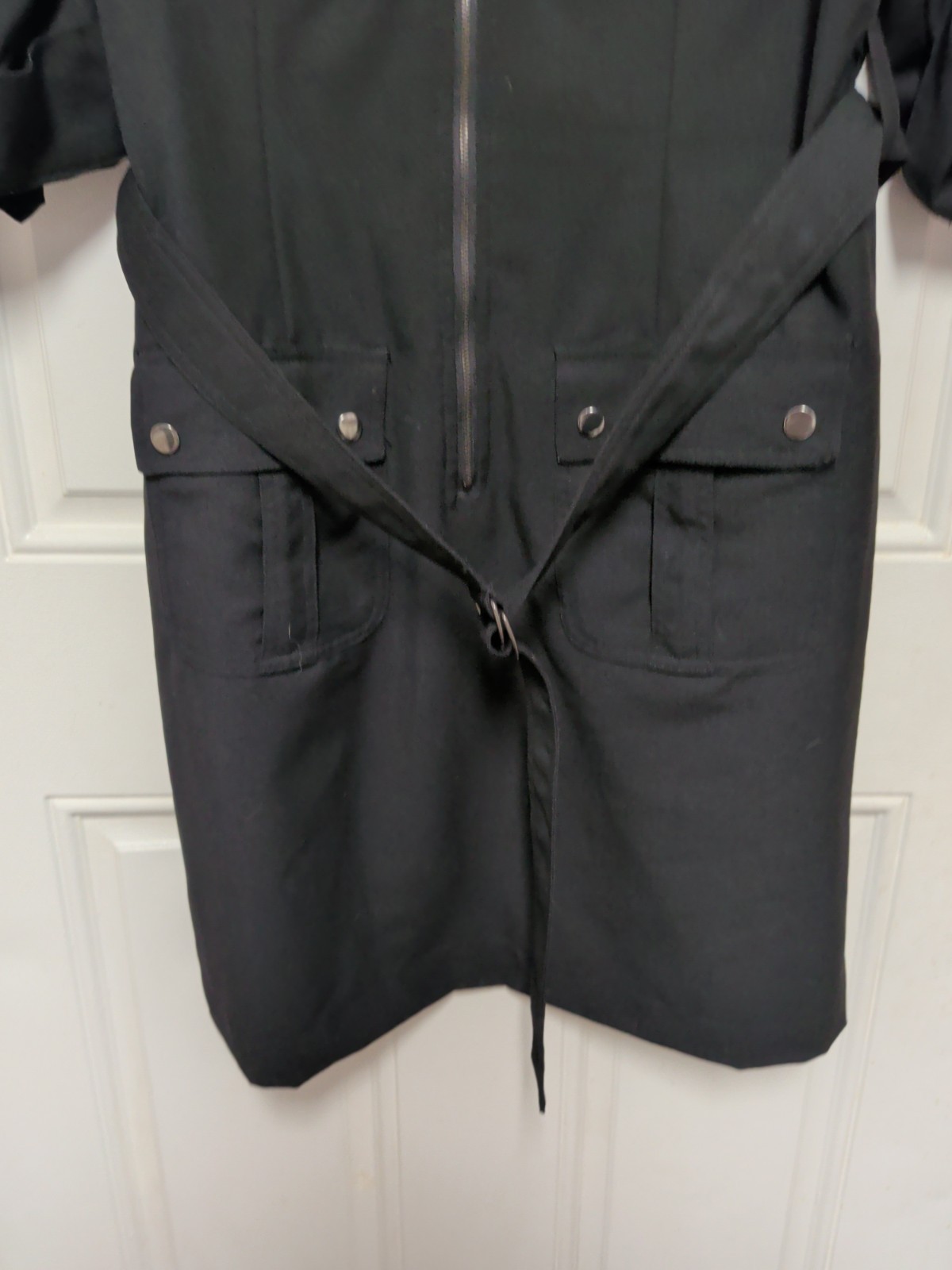 Sharagano Dress Womens 14 Black Casual Belted Pockets