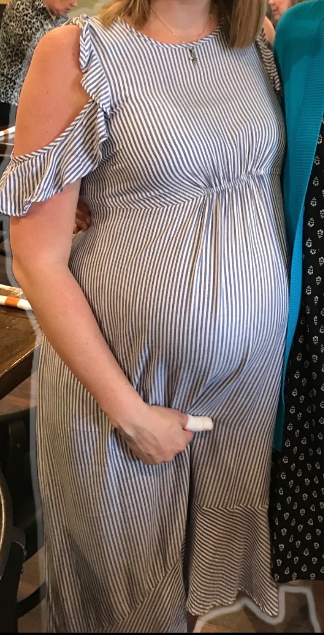 isabel maternity dress – excellent, worn once- blue and white stripes