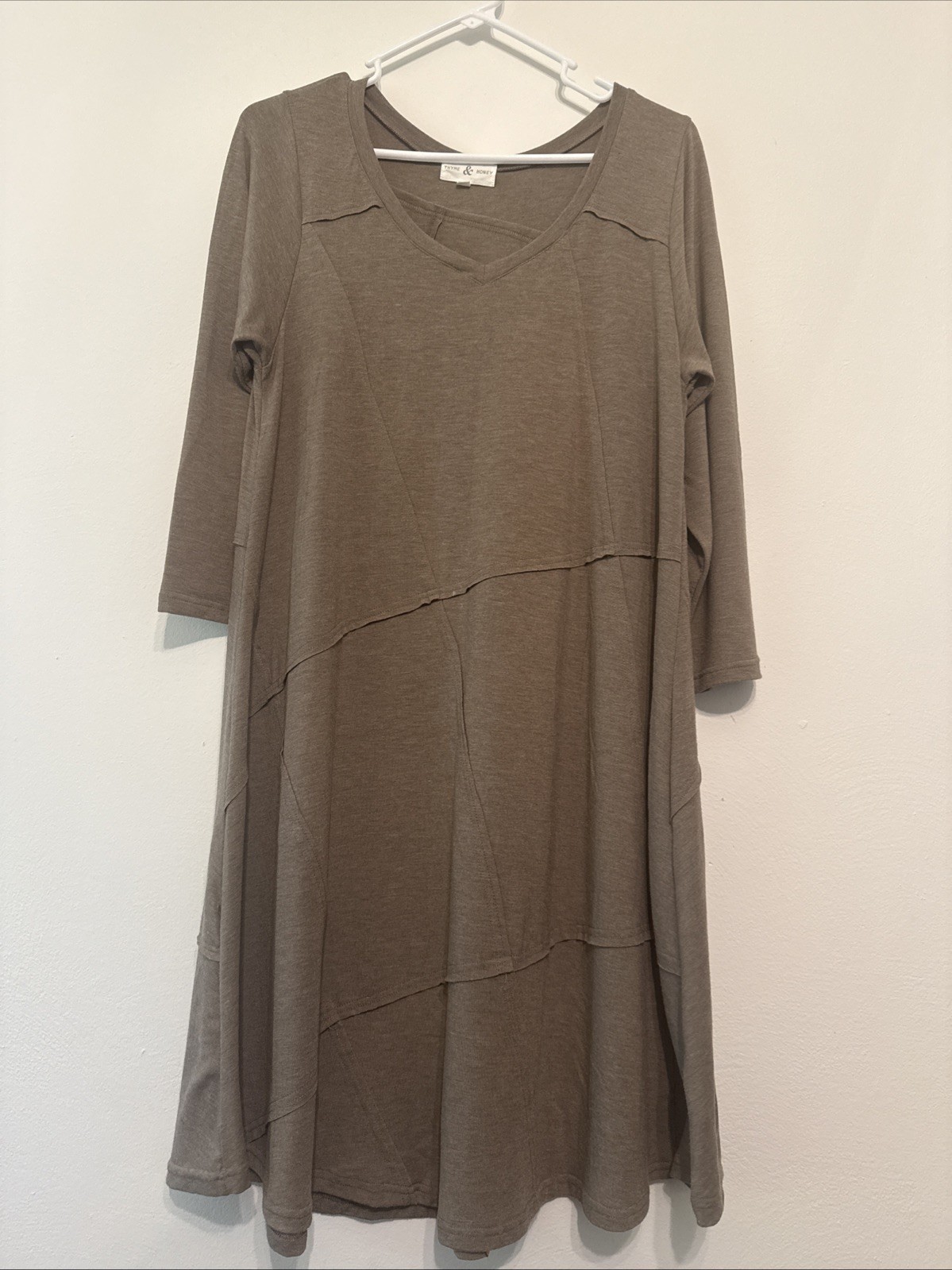 Tyme & Honey Brown Knit Swing Dress